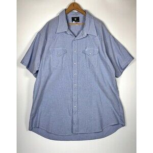 Ruddock Western Shirt Mens 4XLT Blue Chambray Pearl Snap Flying R Ranchwear USA